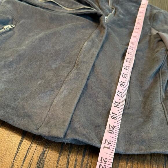 BLANK NYC Legendary Faux Suede Motto Jacket Gray Women's size Medium Biker - Picture 11 of 14